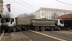 Straßenblockade in Mitrovica