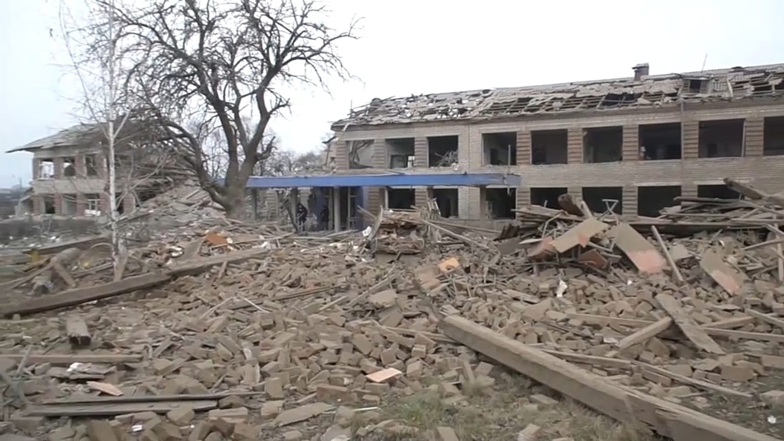Scuola distrutta in Ucraina