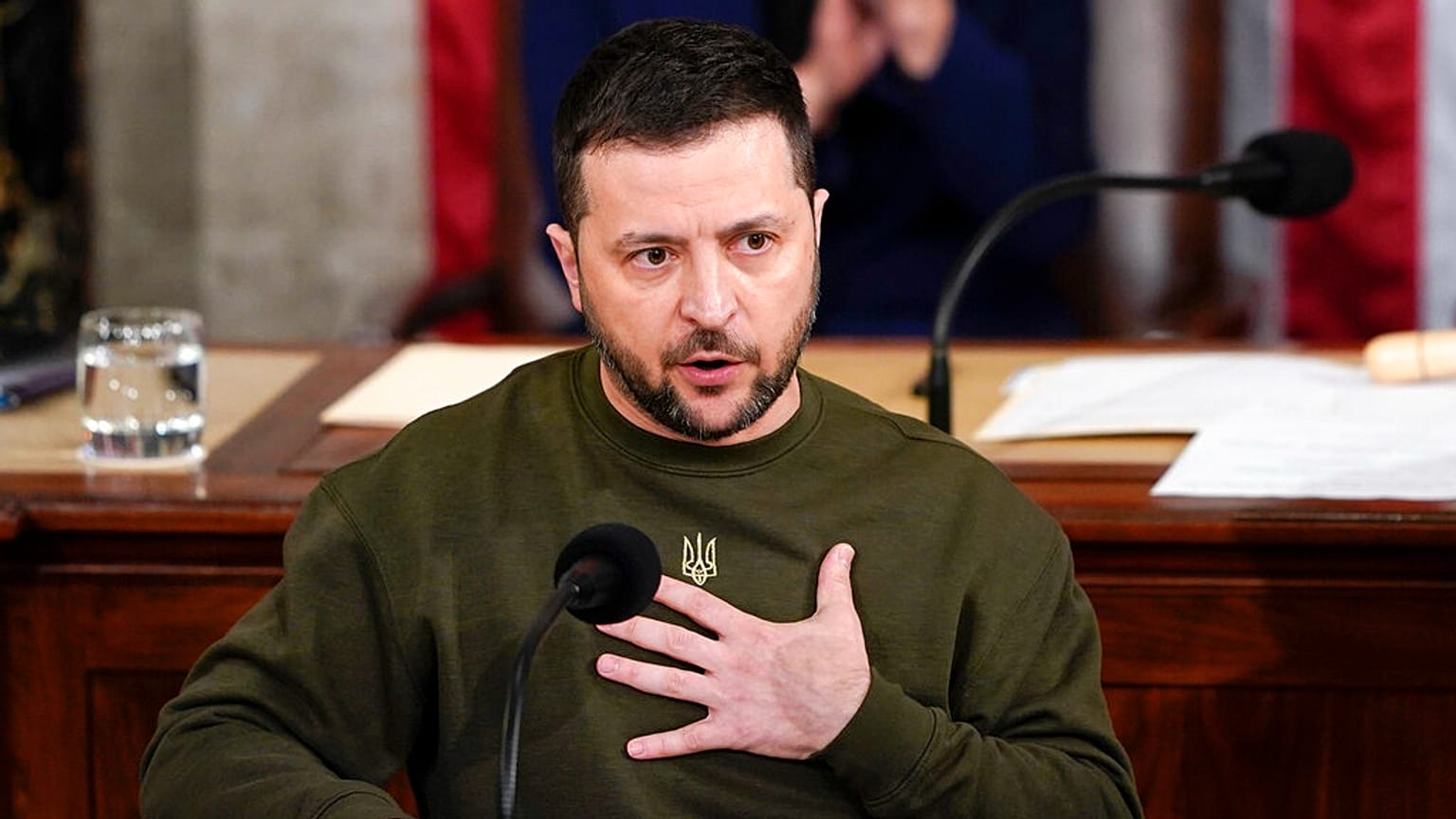 Le président ukrainien Volodymyr Zelensky devant le Congrès américain à Washington, 21 décembre 2022. 