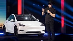 Tesla CEO Elon Musk speaks at the "Cyber Rodeo" grand opening celebration for the new $1.1 billion Tesla Giga Texas manufacturing facility in, Texas, in April 2022 