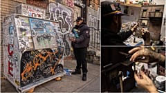 Brooklyn-based artist Danny Cortes recreates in miniature the urban scenery and hip-hop culture of New York.