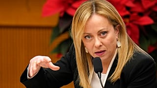 La primera ministra italiana durante la conferencia de fin de año en Roma de este jueves