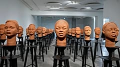 Sculptures created by French artist Prune Nourry are inspired by ancient Nigerian Ife terracotta heads.
