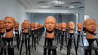 Sculptures created by French artist Prune Nourry are inspired by ancient Nigerian Ife terracotta heads.