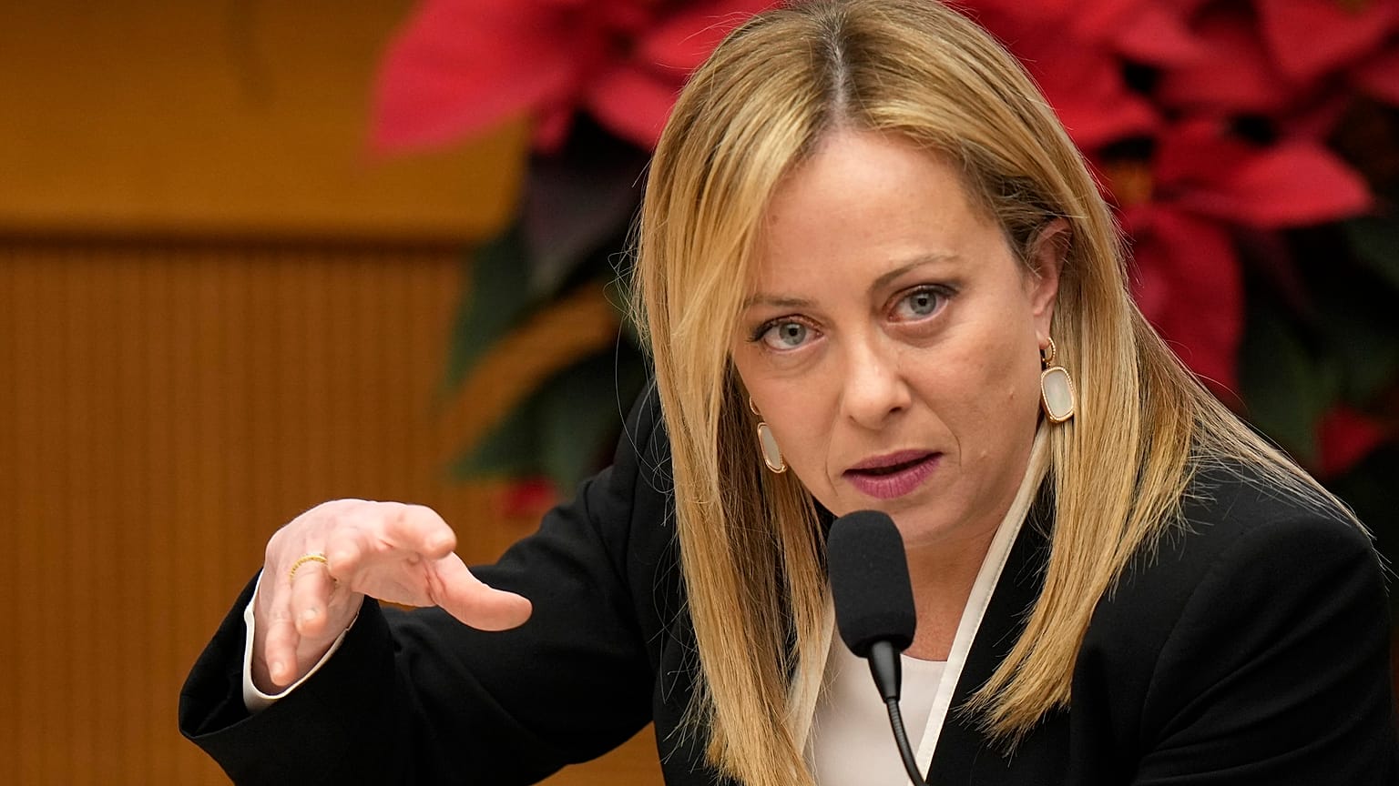 Giorgia Meloni sajtótájékoztatót tart csütörtökön