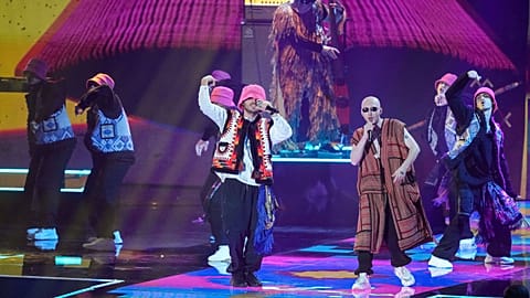 Kalush Orchestra performing at the MTV awards in Germany