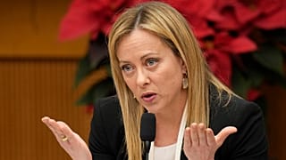 Italian Premier Giorgia Meloni holds her year-end press conference in Rome. Thursday, 29 December 2022.