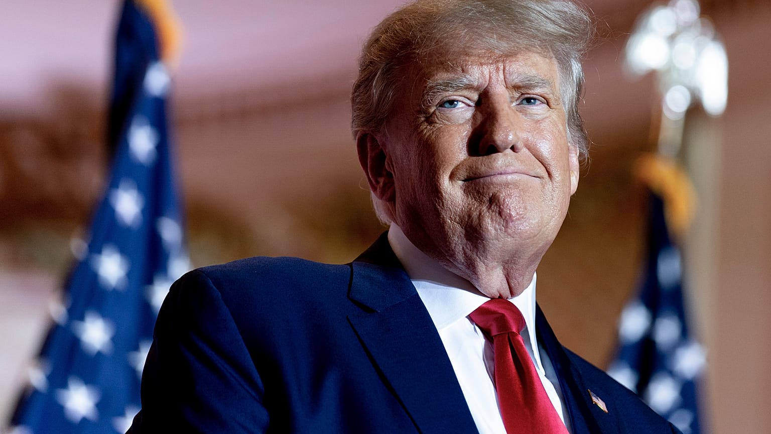 Former President Donald Trump at Mar-a-lago in Palm Beach, Florida. Tuesday, 8 November 2022.