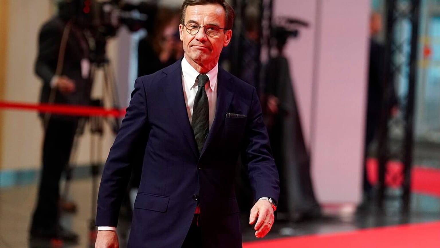 El primer ministro sueco Ulf Kristersson en la Cumbre de la Fuerza Expedicionaria Conjunta en Riga, Letonia, el lunes 19 de diciembre de 2022