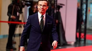 El primer ministro sueco Ulf Kristersson en la Cumbre de la Fuerza Expedicionaria Conjunta en Riga, Letonia, el lunes 19 de diciembre de 2022