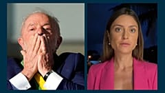 A g. : le président brésilien Lula - A dr. Anelise Borges, journaliste d'euronews, au Brésil, le 01/01/2023
