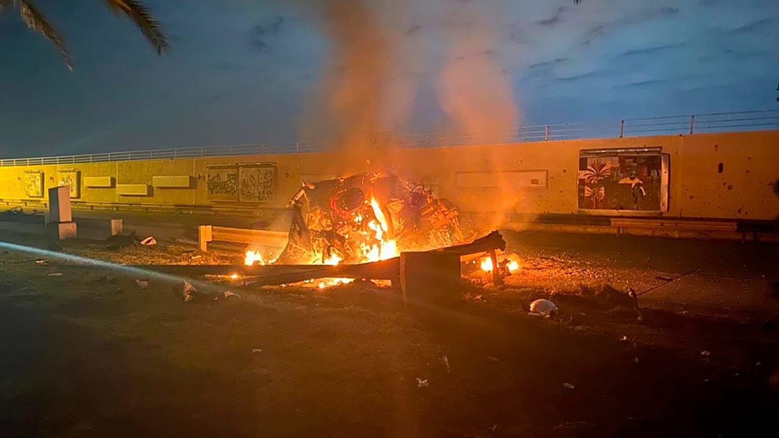 محل کشته شدن قاسم سلیمانی در فرودگاه بغداد