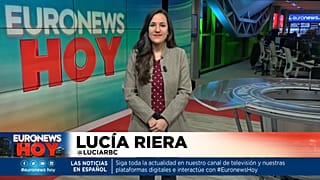 Lucía Riera presenta el informativo diario Euronews Hoy