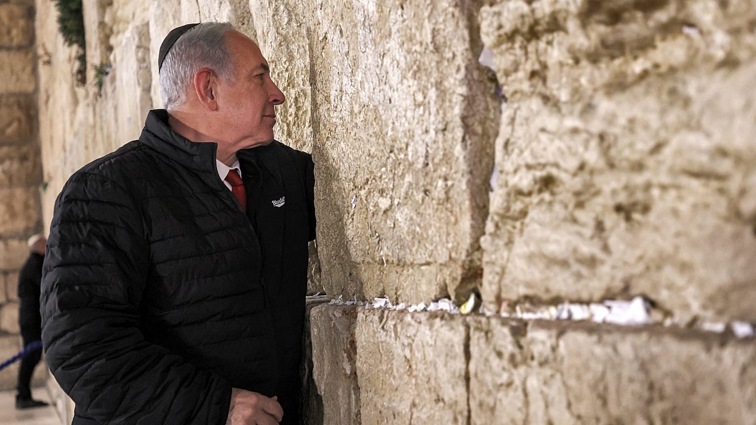 Netanyahu an der Klagemauer, Jerusalem, 1.1.2023