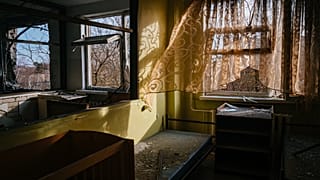 An image of a destroyed children's hospital.