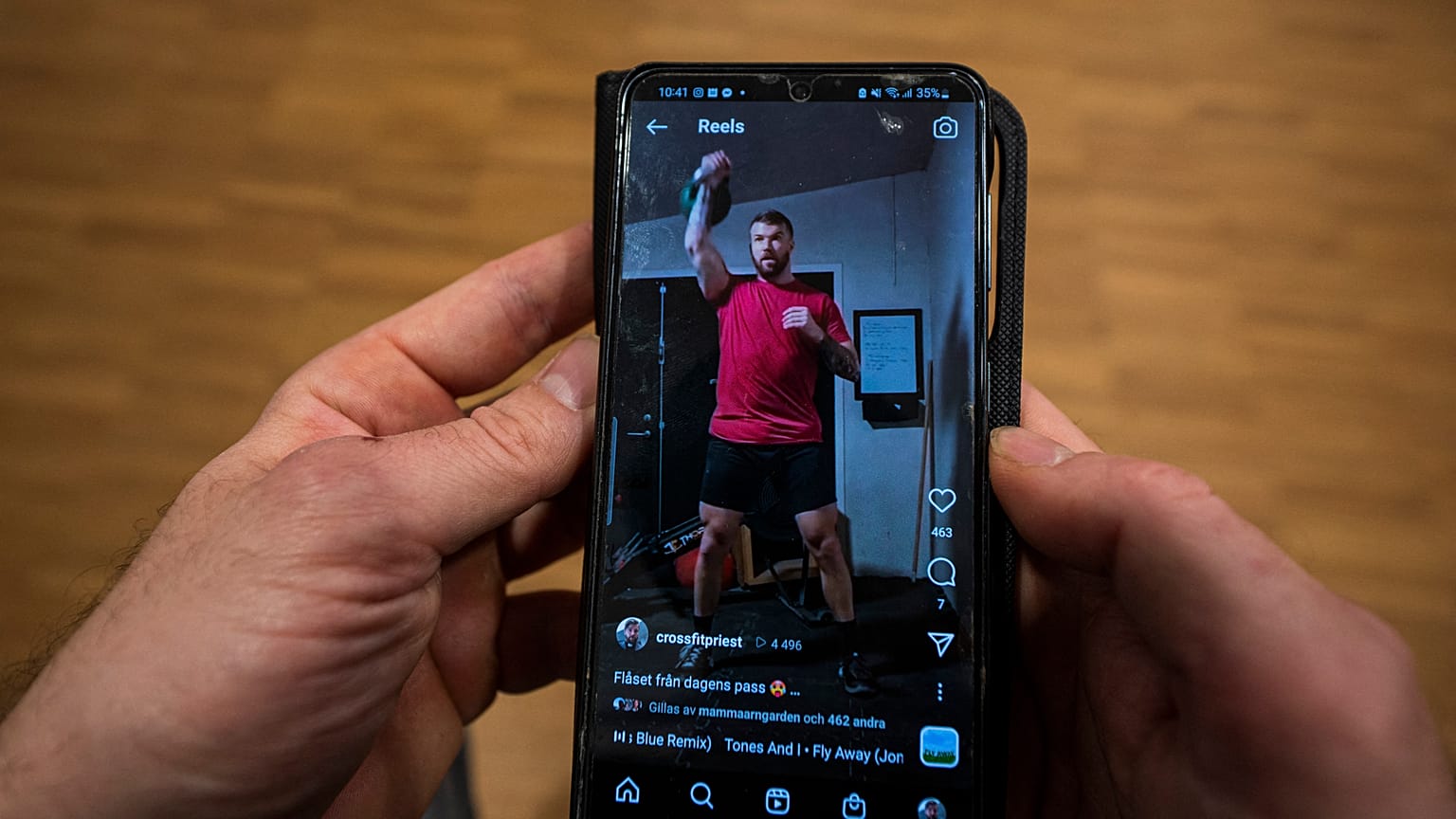 Oskar Arngarden, crossfitpriest, durante uno de sus ejercicios