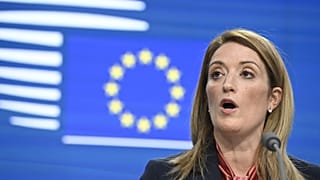 Archives : la présidente du Parlement européen Roberta Metsola, le 15 décembre 2022 à Bruxelles 