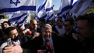 Itamar Ben-Gvir dans une manifestation à Jérusalem,  20 avril 2022. 