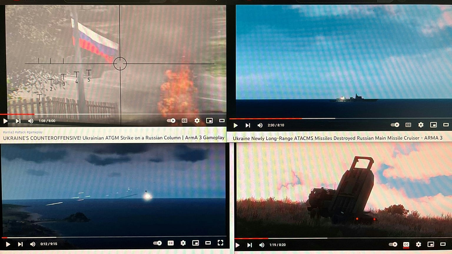 Capture d'écran de vidéos utilisant les images de jeux vidéos hyperréalistes.