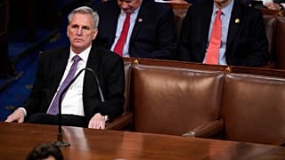 Rep. Kevin McCarthy, R-Calif., listens to the fifth round of votes in the House chamber as the House meets for a second day to elect a speaker. 