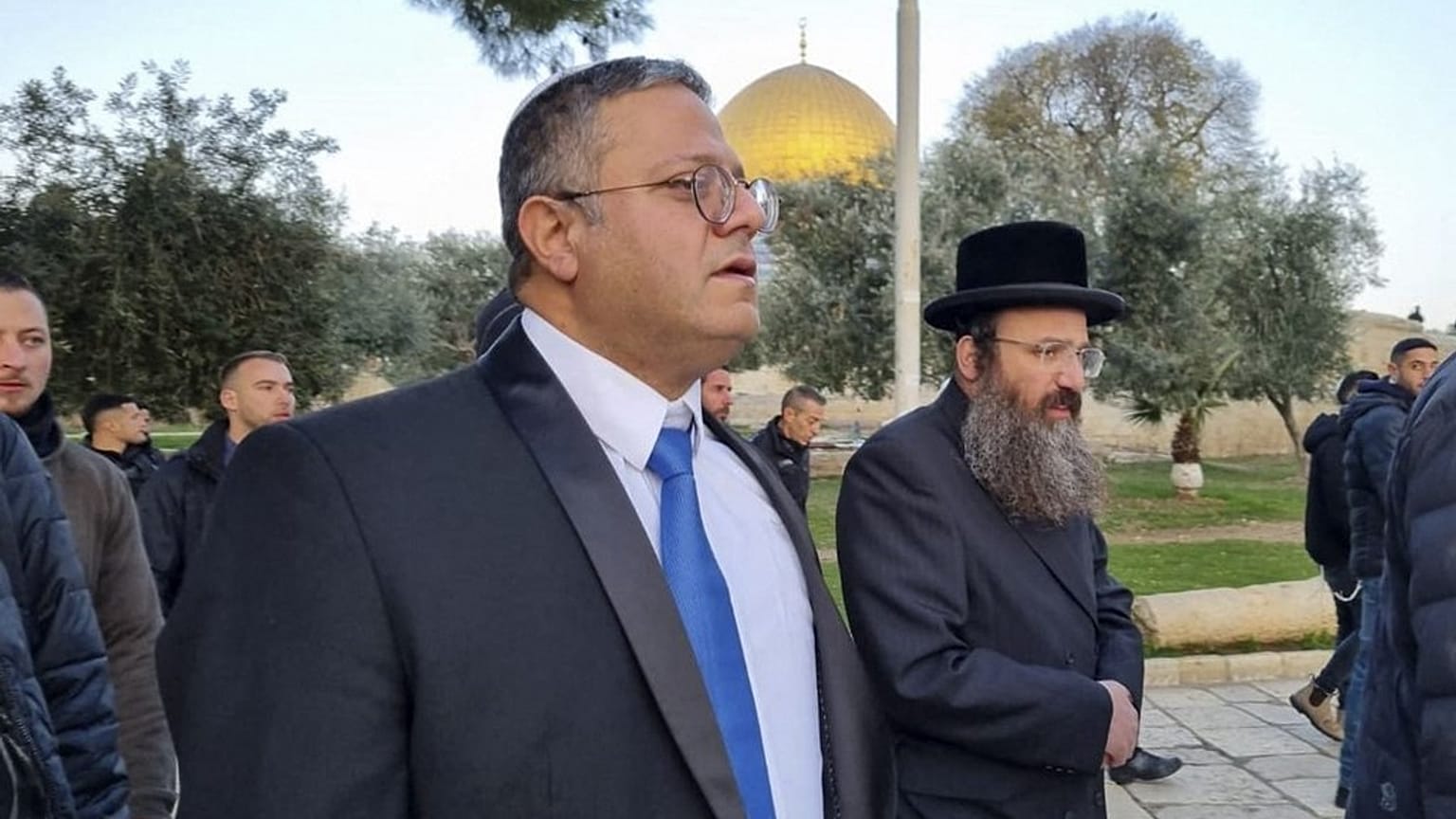  إيتمار بن غفير في فناء المسجد الأقصى في القدس، 3 يناير 2023.