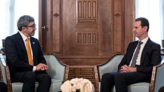 لقاء وزير خارجية دولة الإمارات العربية المتحدة الشيخ عبدالله بن زايد آل نهيان بالرئيس السوري بشار الأسد 