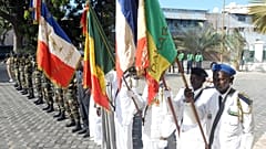 Tirailleurs sénégalais à Dakar en 2014 lors d'une cérémonie d'hommage a ceux morts pour la France en 14-18