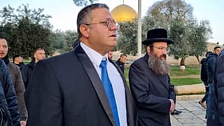 ایتامار بن گویر، وزیر امنیت ملی اسرائیل هنگام بازدید جنجالی از محوطه مسجدالاقصی