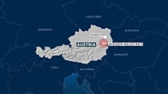 Map showing town ofWienerNeustadt in Austria where shooting took place