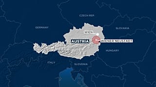 Map showing town ofWienerNeustadt in Austria where shooting took place