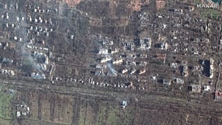 Спутниковые снимки последствий обстрелов Бахмута