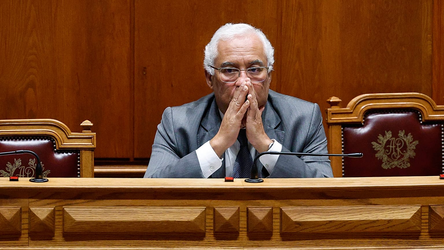António Costa durante a discussão da moção de censura da IL ao governo, esta quinta-feira