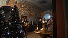 Orthodoxe Weihnachten in Konstyantynivka in der Region Donezk 