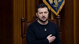 Präsident Wolodymyr Selenskyj im Parlament in Kiew in der Ukraine