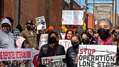 Demonstration in El Paso vor Biden-Besuch