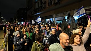 Tüntetés Tel-Avivban a szélsőjobboldali kormány ellen 2023. január 7-én