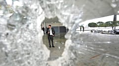 O Palácio do Planalto ficou num estado de destruição particularmente desolador