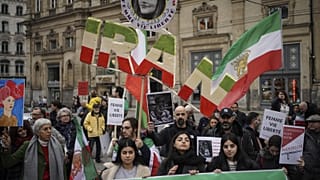 Az iráni ellenzék melletti demonstráció Lyonban