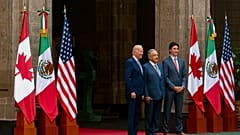 El presidente Joe Biden, el presidente mexicano Andrés Manuel López Obrador y el primer ministro canadiense Justin Trudeau, Ciudad de México, México, 10/1/2023