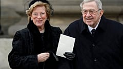 Queen Anne-Marie and King Constantine of Greece arrive at the funeral of Prince Henrik of Denmark in Copenhagen. Tuesday, 20 February 2018.