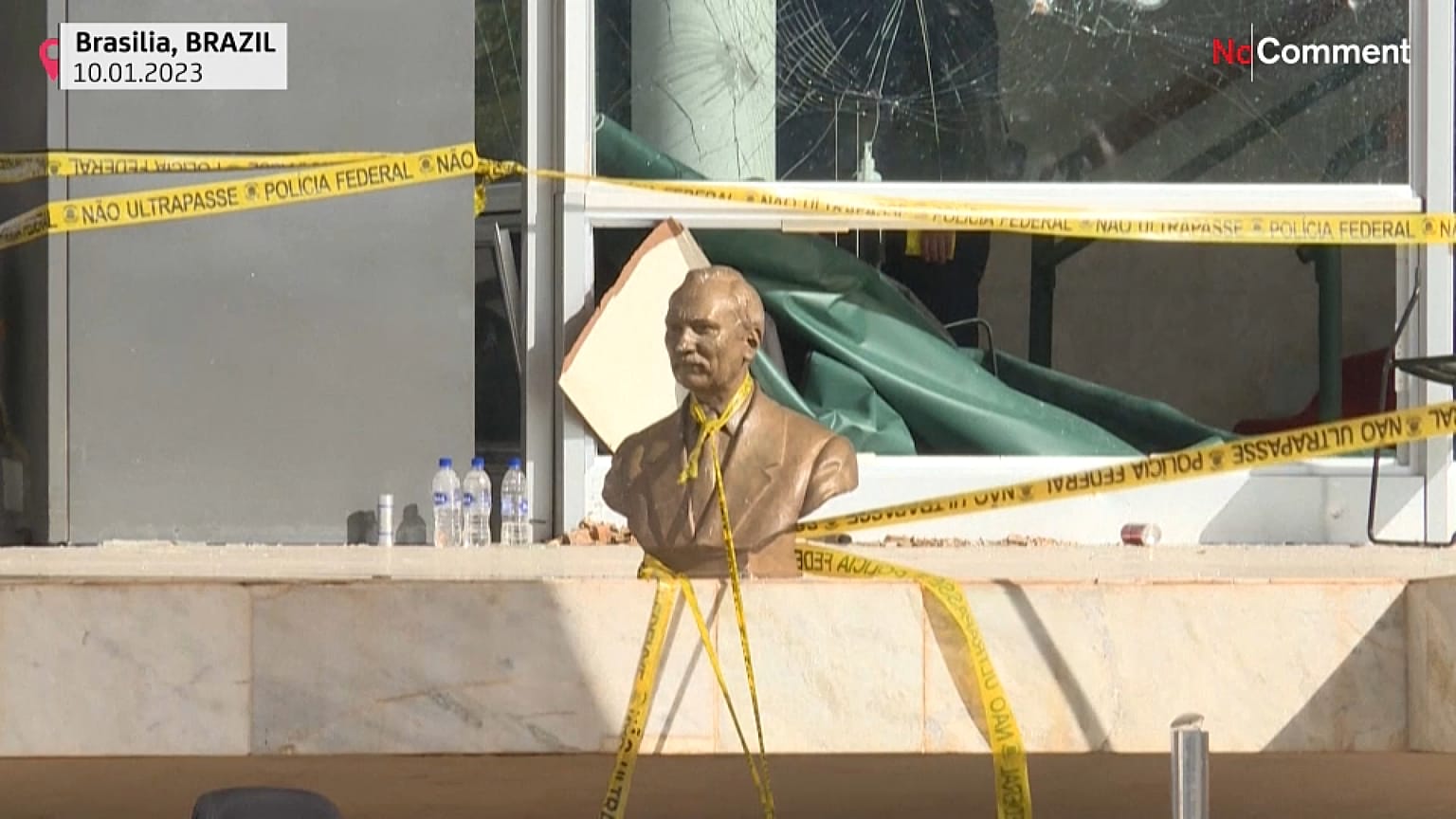 Artwork damaged by rioters in Brasilia
