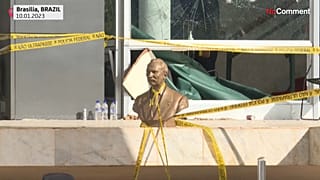 Artwork damaged by rioters in Brasilia