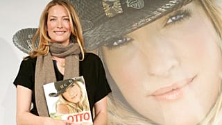 German model Tatjana Patitz during a fashion shoot for catalogue firm Otto 