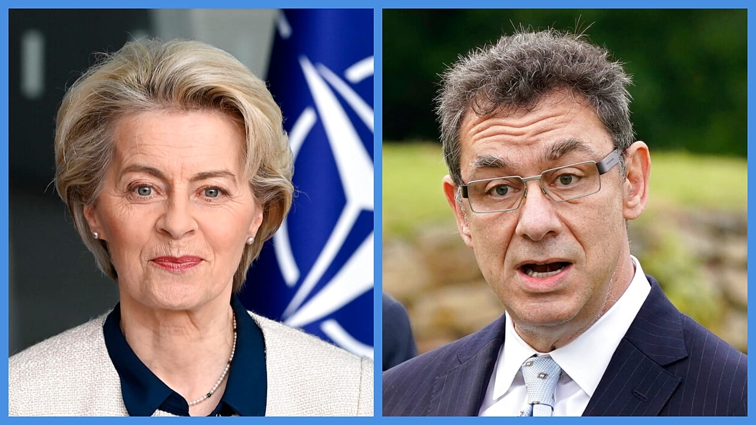 Ursula von der Leyen, az Európai Bizottság elnöke és Robert Bourla Pfizer-vezér