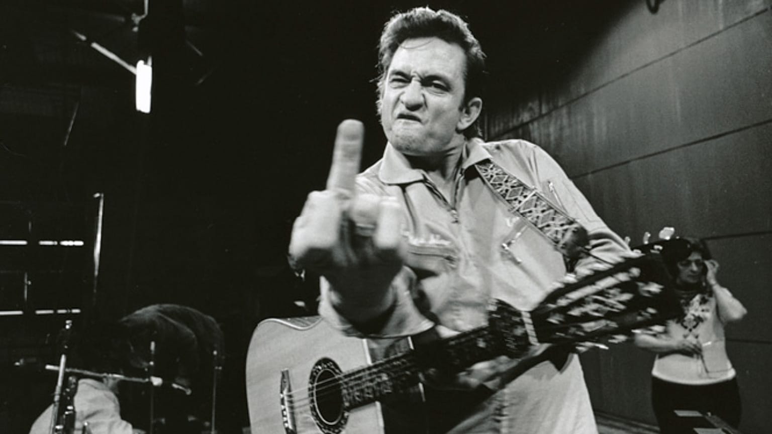 Johnny Cash at the Folsom Prison concert 