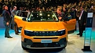 FILE. Electric-powered Jeep Avenger SUV at the Paris Car Show. 17 Oct. 2022 in Paris, France.
