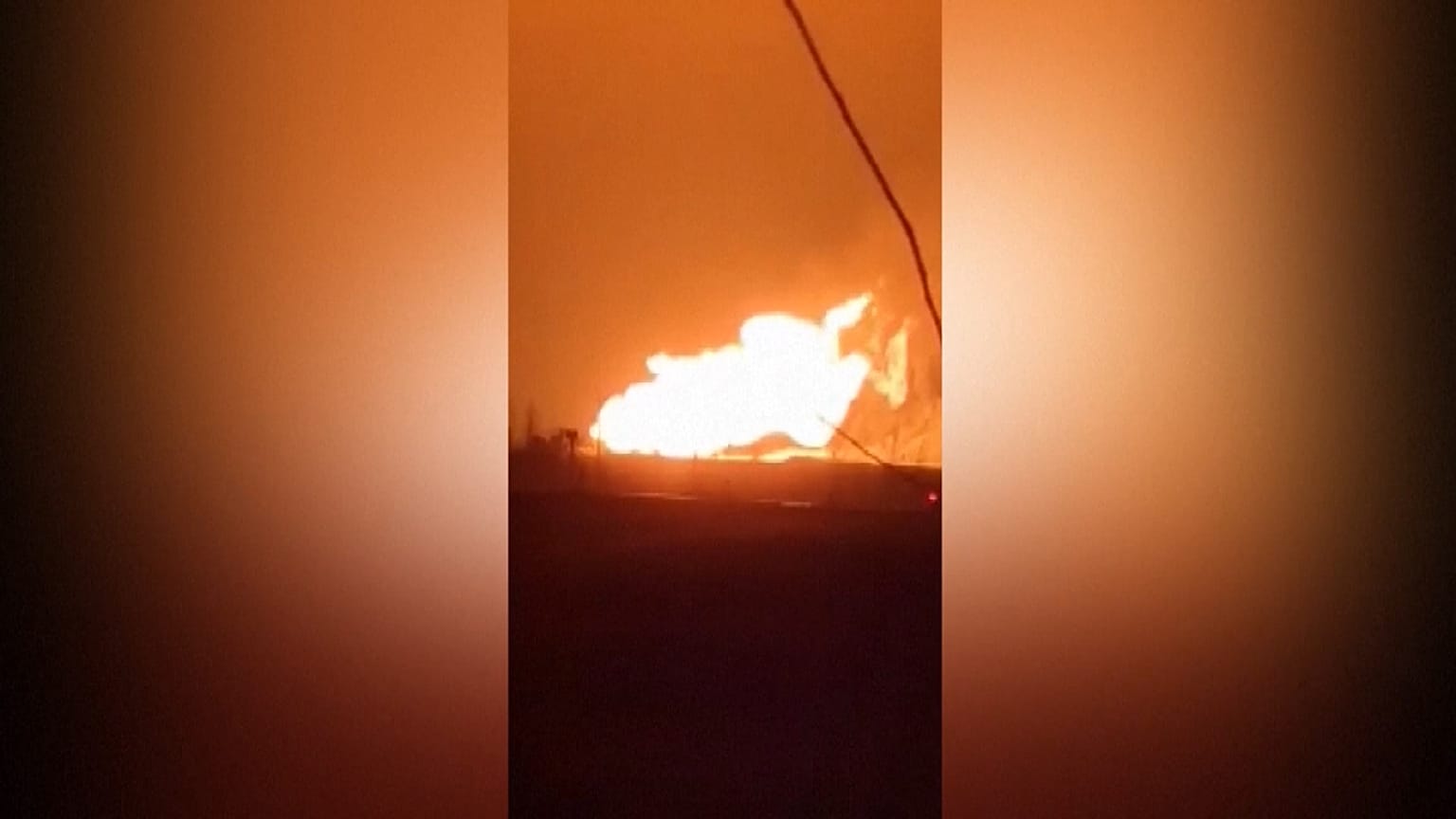 Flames rose 50 metres into the sky.