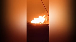 Flames rose 50 metres into the sky.
