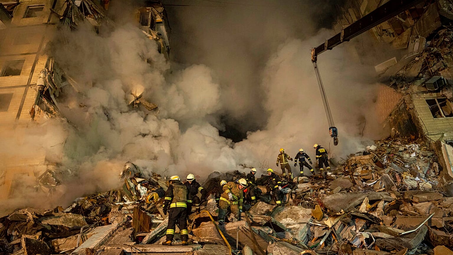 Edificio civil de nueve plantas atacado por Rusia en Dnipro