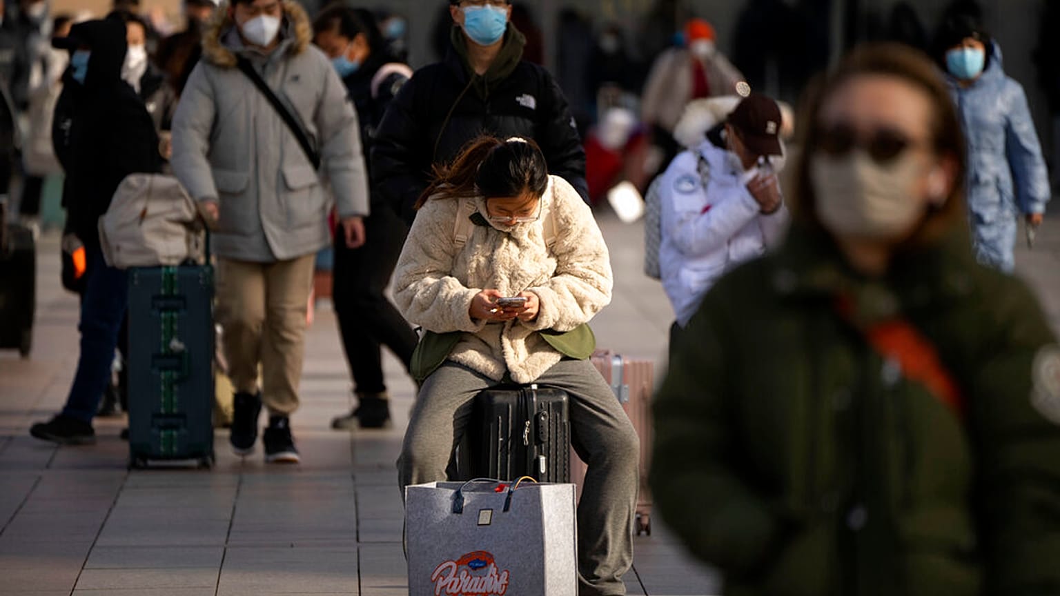 Dans une gare de Pékin, Chine, le 14 janvier 2023